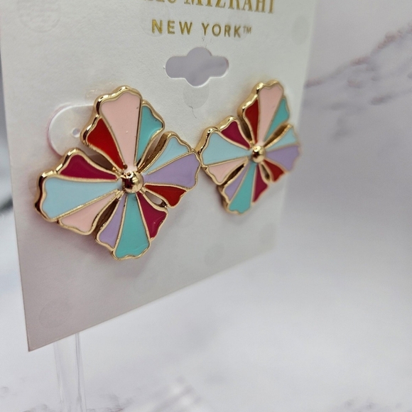NWT Isaac Mizrahi Colorful Pinwheel Earrings - Picture 3 of 5